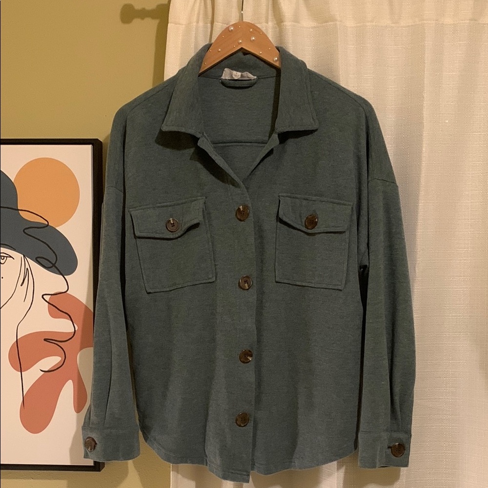 Green Button-Up Jacket